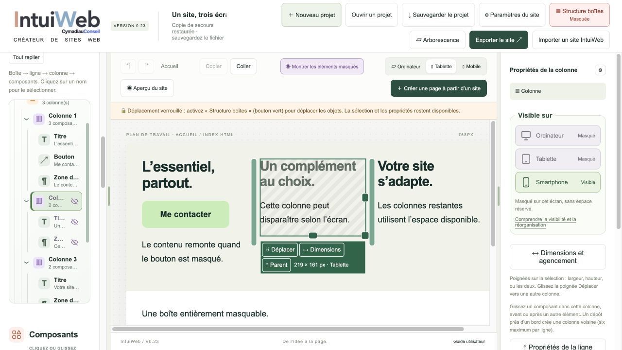 Retrouver les éléments masqués sur une vue.