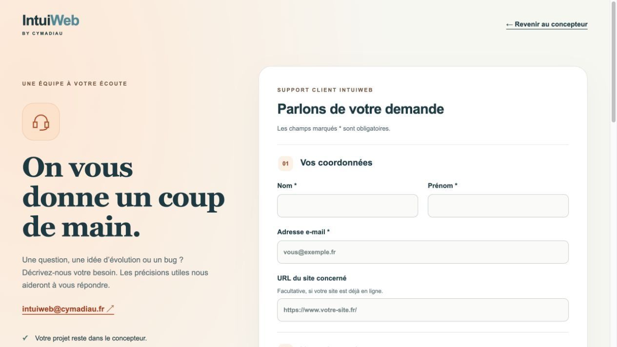 Décrire une demande au support.